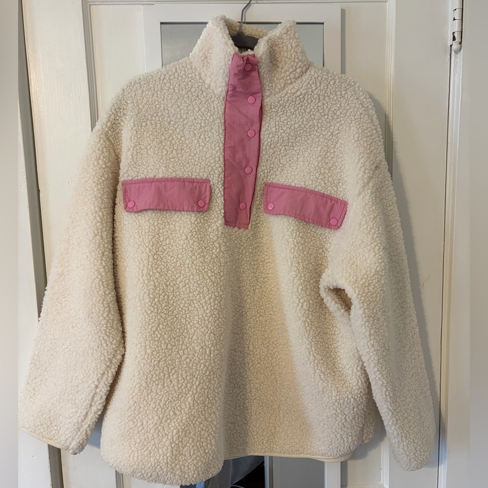 H&M | Sherpa Fleece Pink Buttons